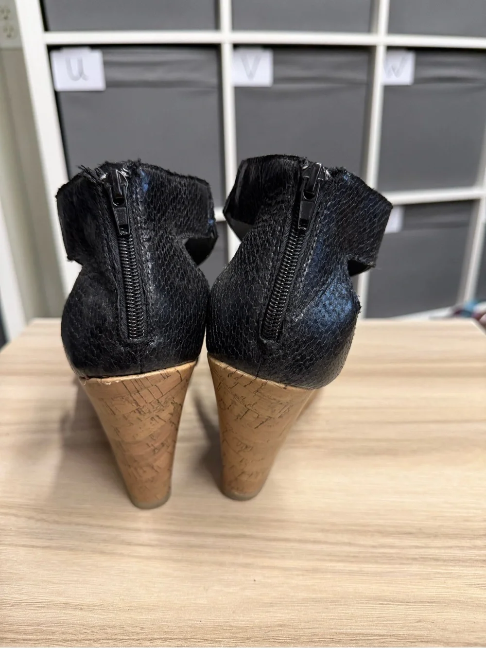 Brash Black Strappy Gladiator Cork Wedge Sandals Y2K